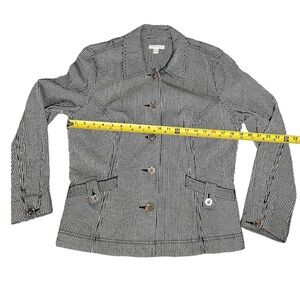 Charter Club Women's Black and White Striped Jacket
